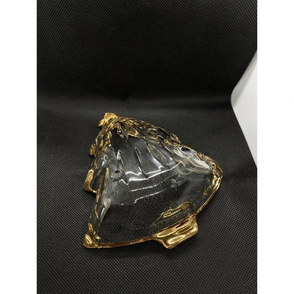Studio Nova Christmas Tree Shaped Gold Trimmed Glass Candy‎ Dish 6